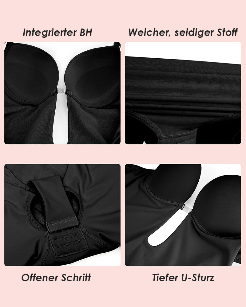 Shapshe® Ärmelloses Bauchweg Rückenfreier Shapewear V-Ausschnitt Bodysuit Mit BH