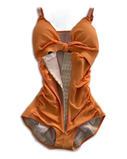 Shapshe® Damen Bauchweg Badeanzug Cut-Out Knoten Vorne Push Up Eingebauter Shapewear Badeanzug