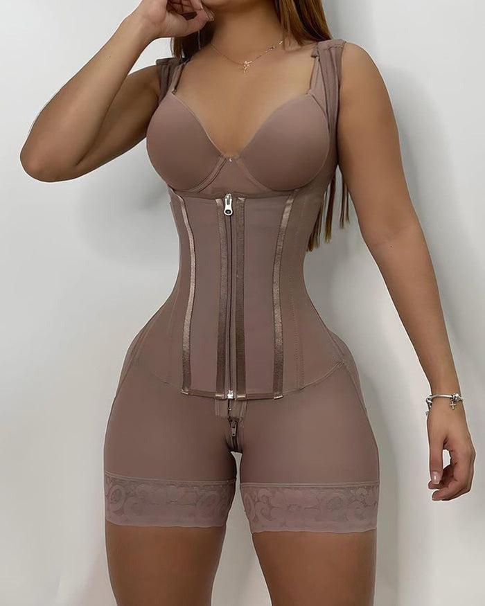 Shapshe® Hohe Kompressions-Shapewear mit Reißverschluss vorne und mittlerem Oberschenkel
