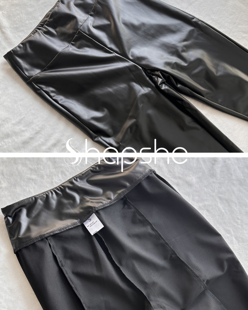 Shapshe® Sexy Kurvige Einfarbige Enge Lederhose