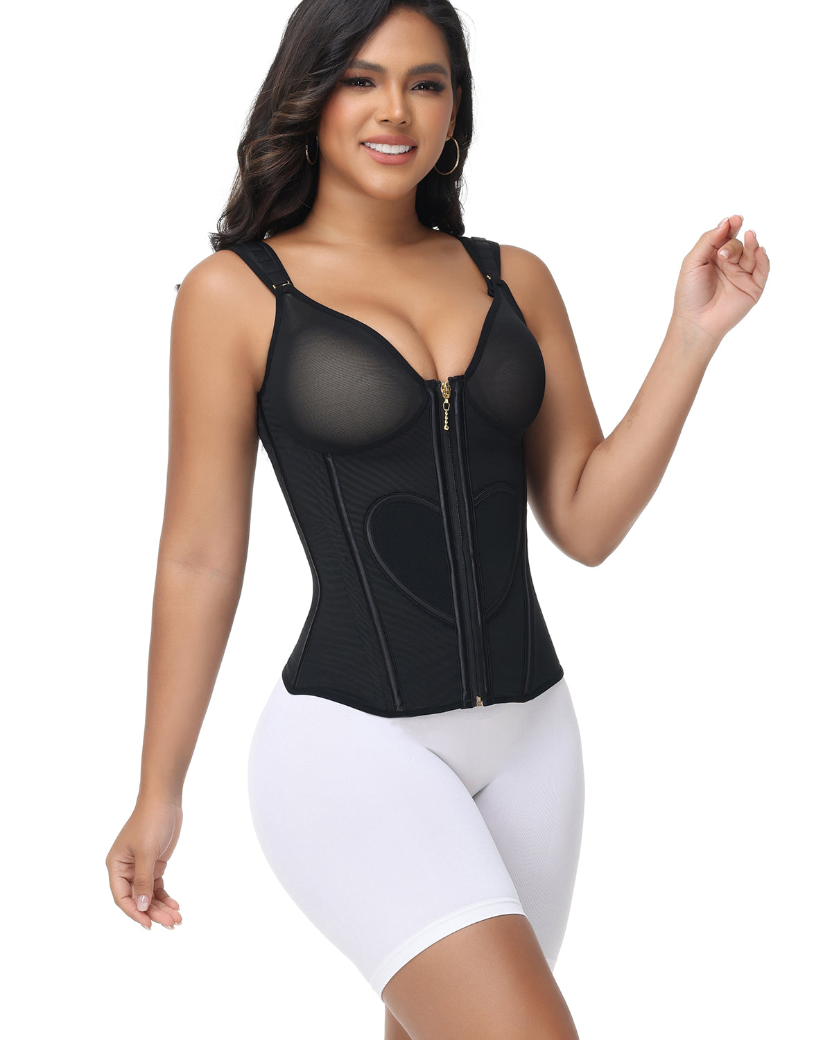 Shapshe Fajas Colombianas mit Breiten Trägern und Liebesmuster Bauchweg Taillentrainer