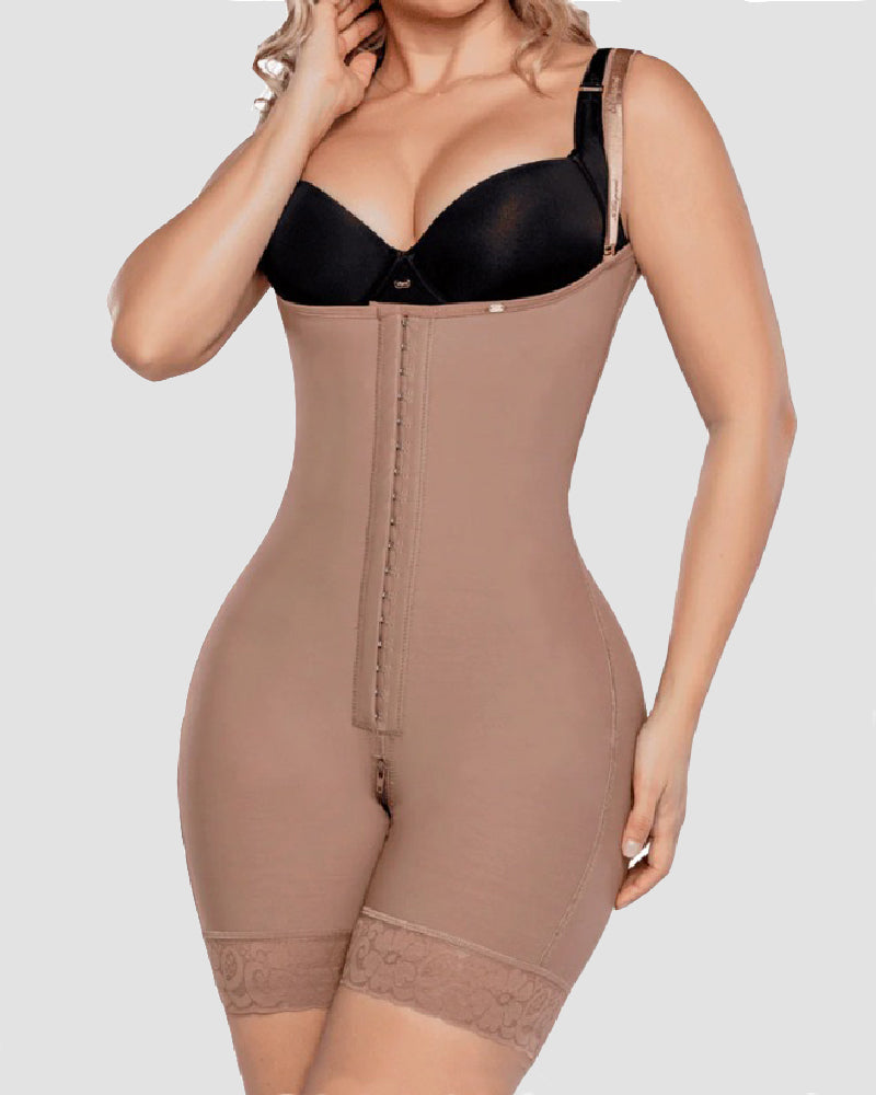 Shapshe® Fajas Colombianas Hohe Kompression Haken- und Ösen Bauchweg Formende Sanduhr Shapewear