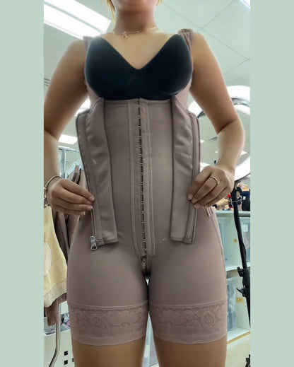 Shapshe® Hohe Kompressions-Shapewear mit Reißverschluss vorne und mittlerem Oberschenkel