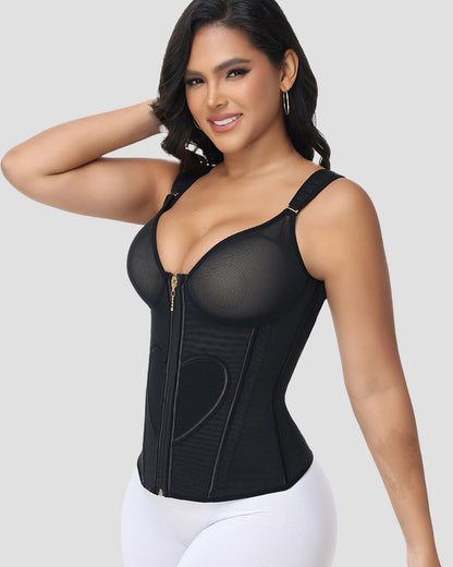 Shapshe Fajas Colombianas mit Breiten Trägern und Liebesmuster Bauchweg Taillentrainer