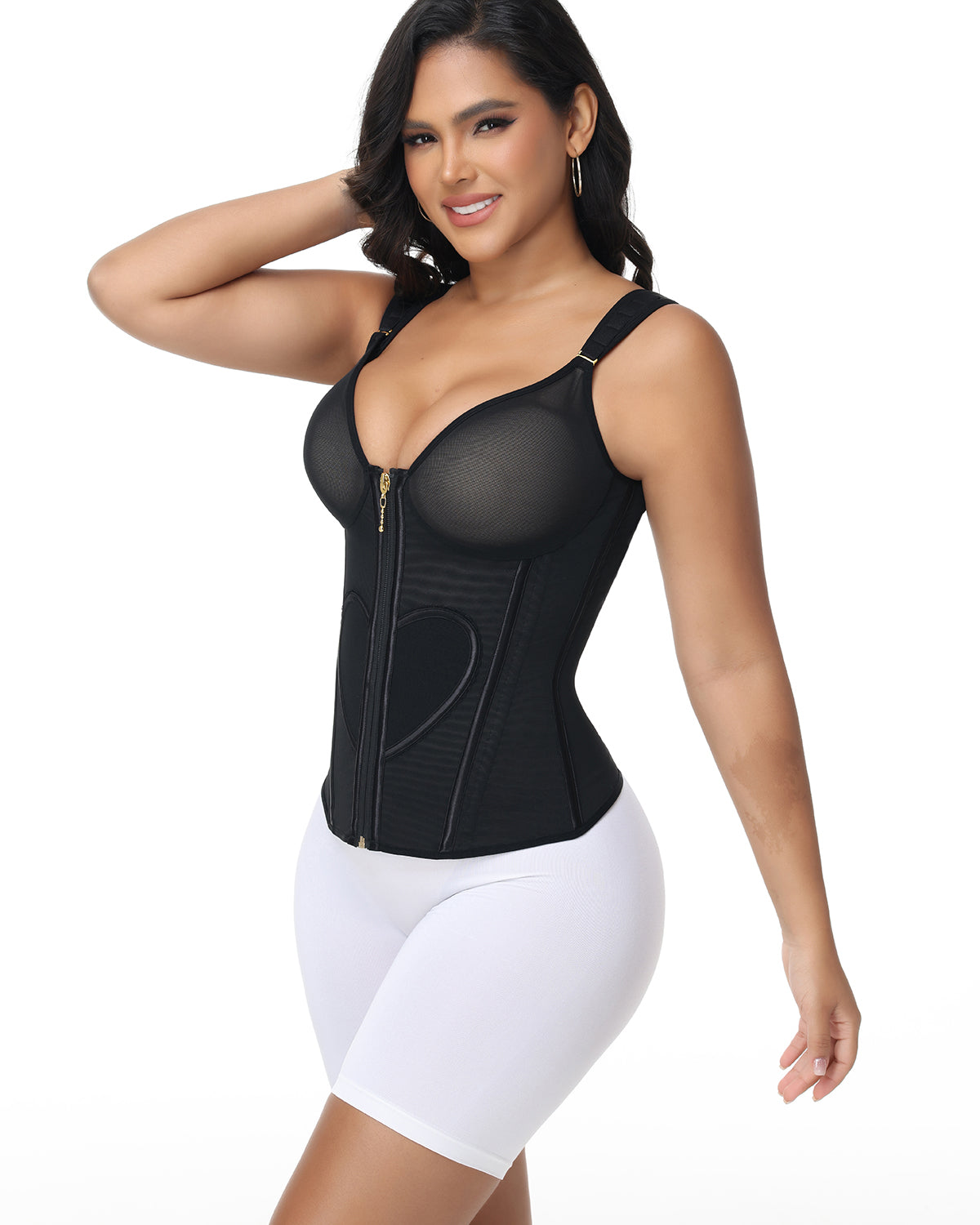 Shapshe Fajas Colombianas mit Breiten Trägern und Liebesmuster Bauchweg Taillentrainer