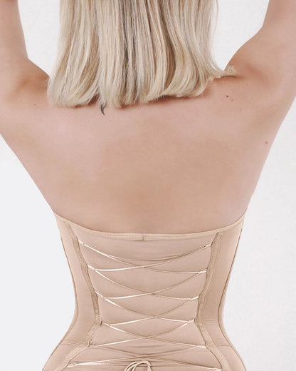 Shapshe® Nahtloser Skinny Bodys mit Sexy Schnürung am Rücken und Tanga