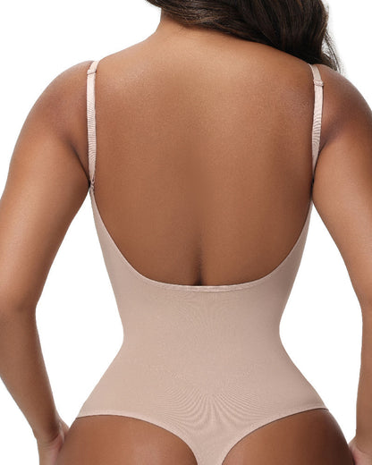Shapshe® Damen Bauchweg Tanga Durchsichtiges Mesh Korsett-Oberteil Rückenfreier Bodysuits