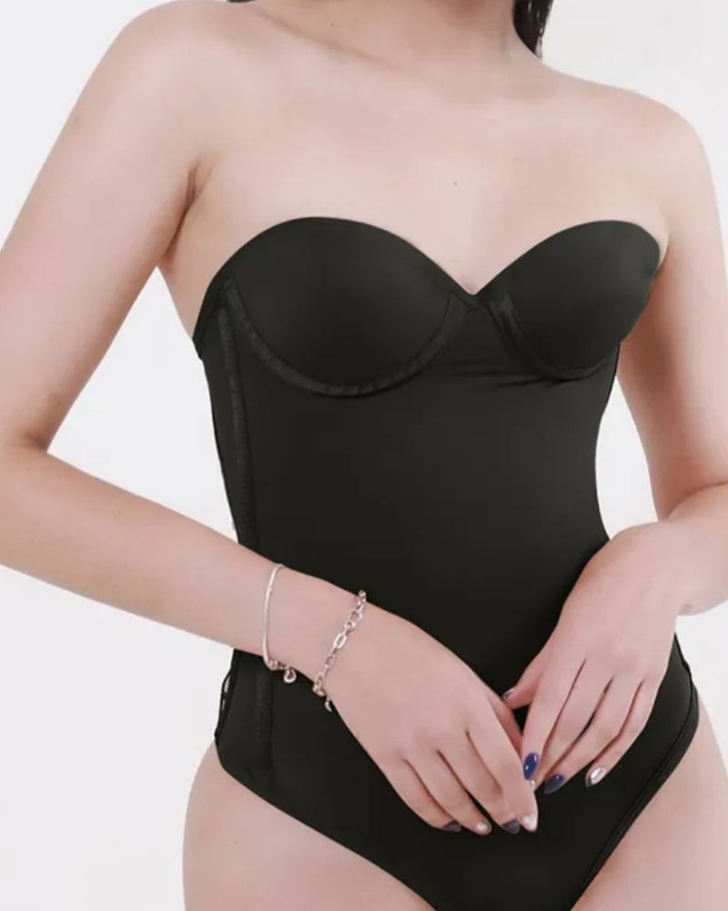 Shapshe® Nahtloser Skinny Bodys mit Sexy Schnürung am Rücken und Tanga