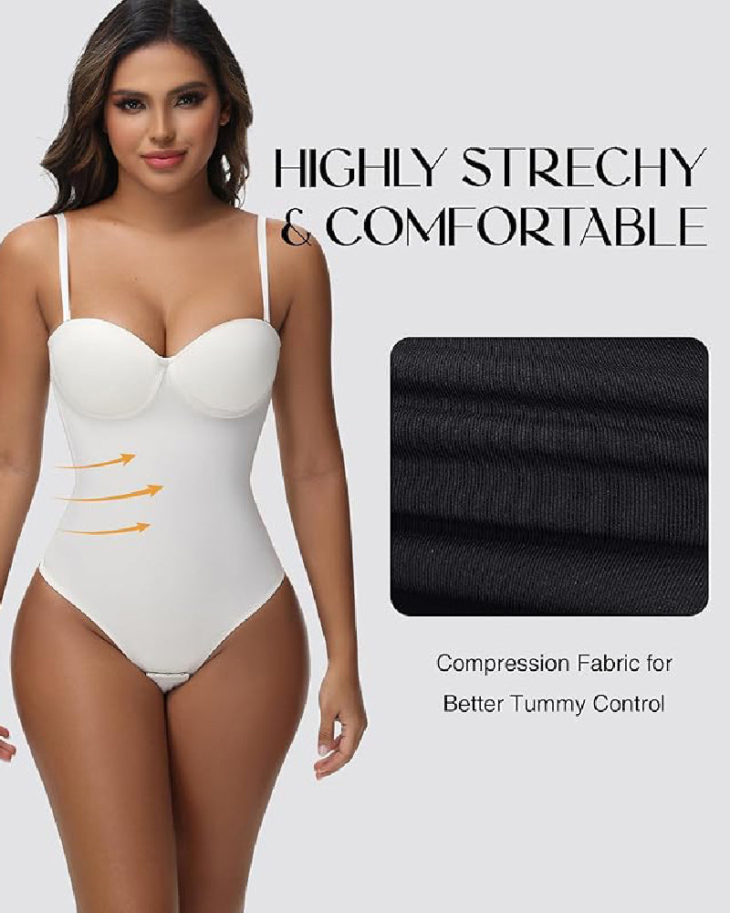 Shapshe® Nahtloser Skinny Bodys mit Sexy Schnürung am Rücken und Tanga