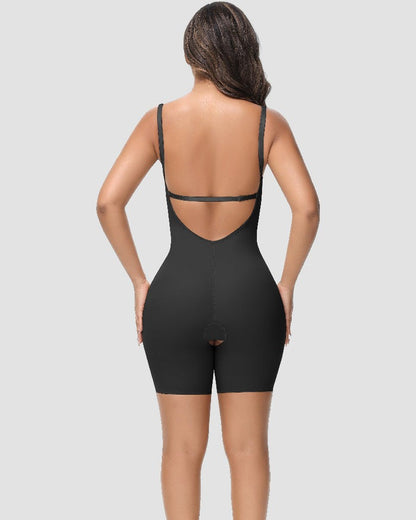 Shapshe® Damen U-Plunge Trägerlos Bodysuit Bauchkontrolle Integriertem BH Shapewear