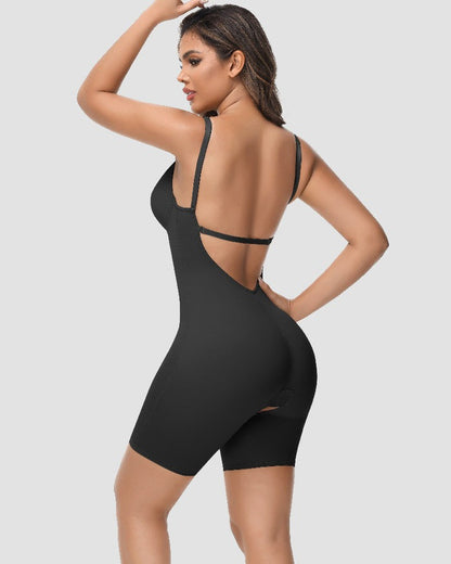 Shapshe® Damen U-Plunge Trägerlos Bodysuit Bauchkontrolle Integriertem BH Shapewear