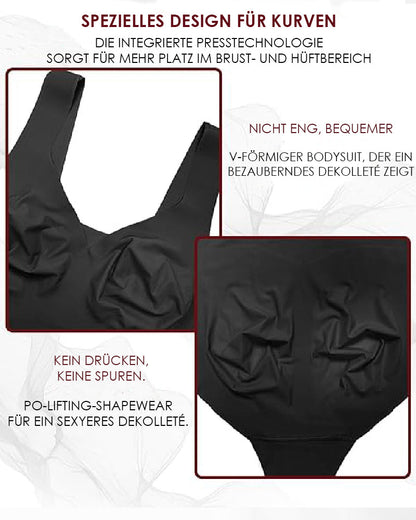 Shapshe® Damen Bauchweg Nahtloser Sommer Eisseide Bodysuit Kompressions V-Ausschnitt Body Shaper