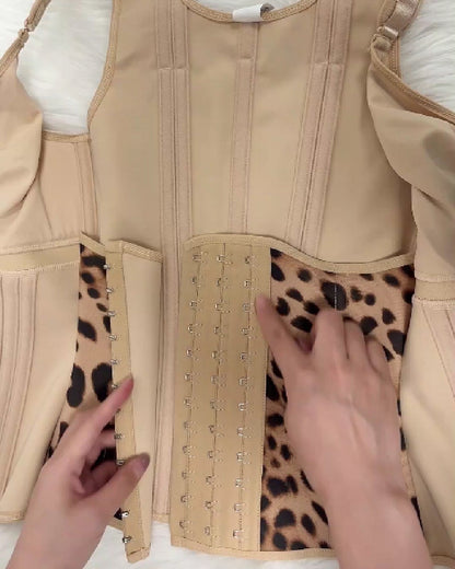 Shapshe® Damen Stäbchen Latex Reißverschluss Korsett Bauchkontrolle Body Shaper Weste Mit BH