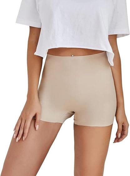 Solide Elastische Nahtlose Rutschfeste Boyshorts Unterwäsche