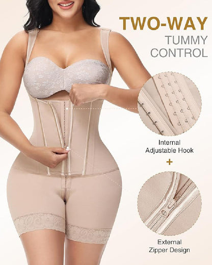Shapshe® Hohe Kompressions-Shapewear mit Reißverschluss vorne und mittlerem Oberschenkel