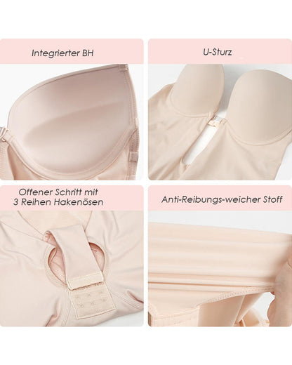 Shapshe® Ärmelloses Bauchweg Rückenfreier Shapewear V-Ausschnitt Bodysuit Mit BH