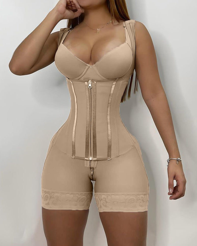 Shapshe® Hohe Kompressions-Shapewear mit Reißverschluss vorne und mittlerem Oberschenkel