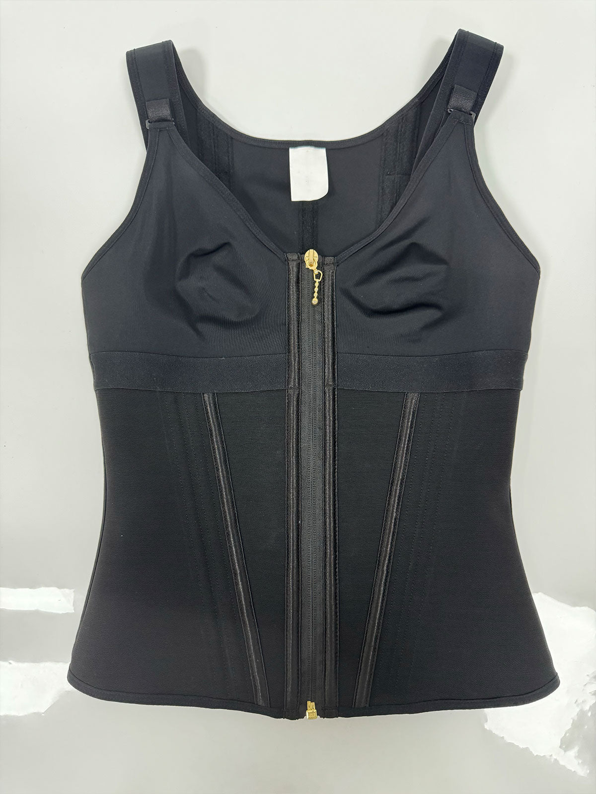 Shapshe® Damen Stäbchen Latex Reißverschluss Korsett Bauchkontrolle Body Shaper Weste Mit BH