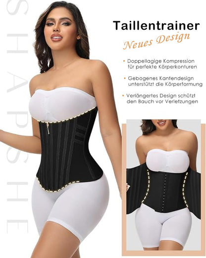 Shapshe® Damen Kurvenförmiger Knochen Taillentrainer Hohe Kompression Bauchweg Bauchgürtel