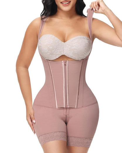 Shapshe® Hohe Kompressions-Shapewear mit Reißverschluss vorne und mittlerem Oberschenkel
