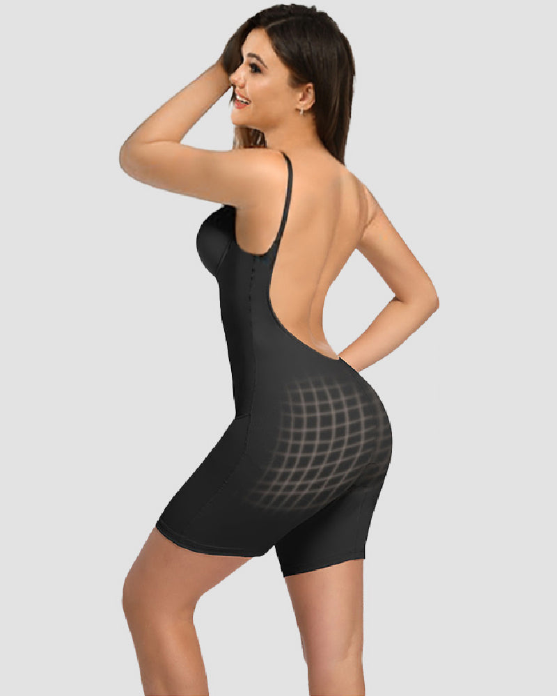 Shapshe® Ärmelloses Bauchweg Rückenfreier Shapewear V-Ausschnitt Bodysuit Mit BH