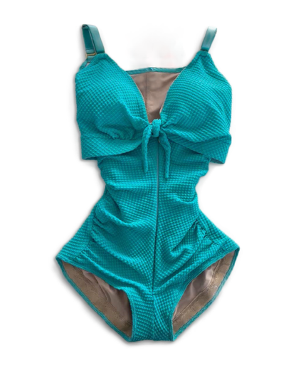 Shapshe® Damen Bauchweg Badeanzug Cut-Out Knoten Vorne Push Up Eingebauter Shapewear Badeanzug