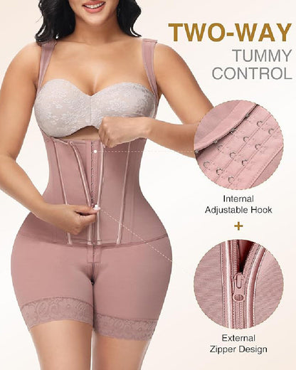 Shapshe® Hohe Kompressions-Shapewear mit Reißverschluss vorne und mittlerem Oberschenkel
