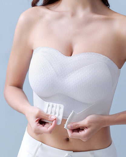 Trägerloser Rückenfreier Unsichtbarer Kabelloser Vorderverschluss Push-up BH