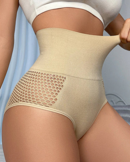 Damen Nahtloser Shapewear Slip mit hoher Taille Sexy Ausgehöhlter Unterwäsche