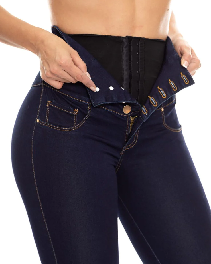 Shapshe® Kolumbianische Butt Lift Röhren Jeans mit hoher Taille und internem Gürtel
