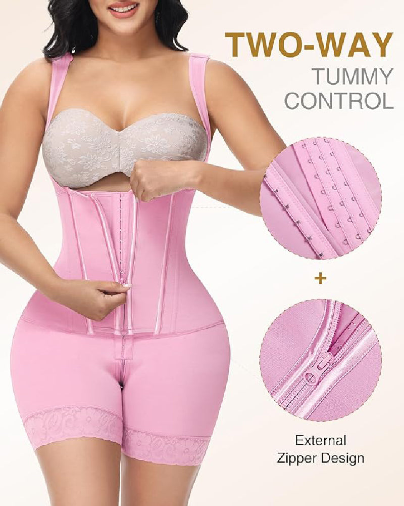 Shapshe® Hohe Kompressions-Shapewear mit Reißverschluss vorne und mittlerem Oberschenkel