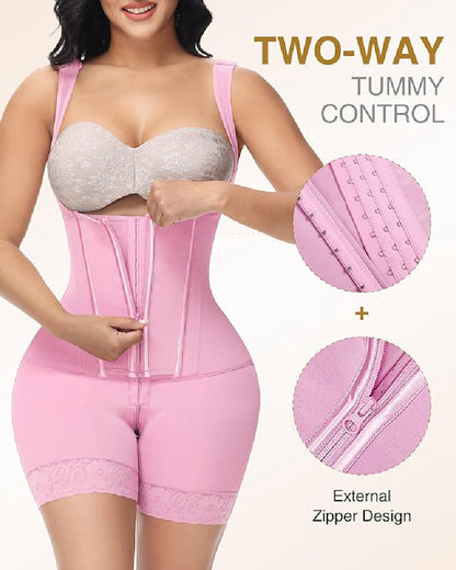 Shapshe® Hohe Kompressions-Shapewear mit Reißverschluss vorne und mittlerem Oberschenkel