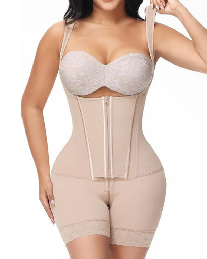 Shapshe® Hohe Kompressions-Shapewear mit Reißverschluss vorne und mittlerem Oberschenkel