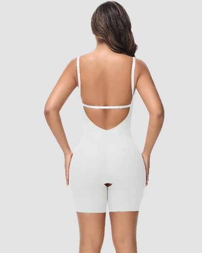 Shapshe® Damen U-Plunge Trägerlos Bodysuit Bauchkontrolle Integriertem BH Shapewear