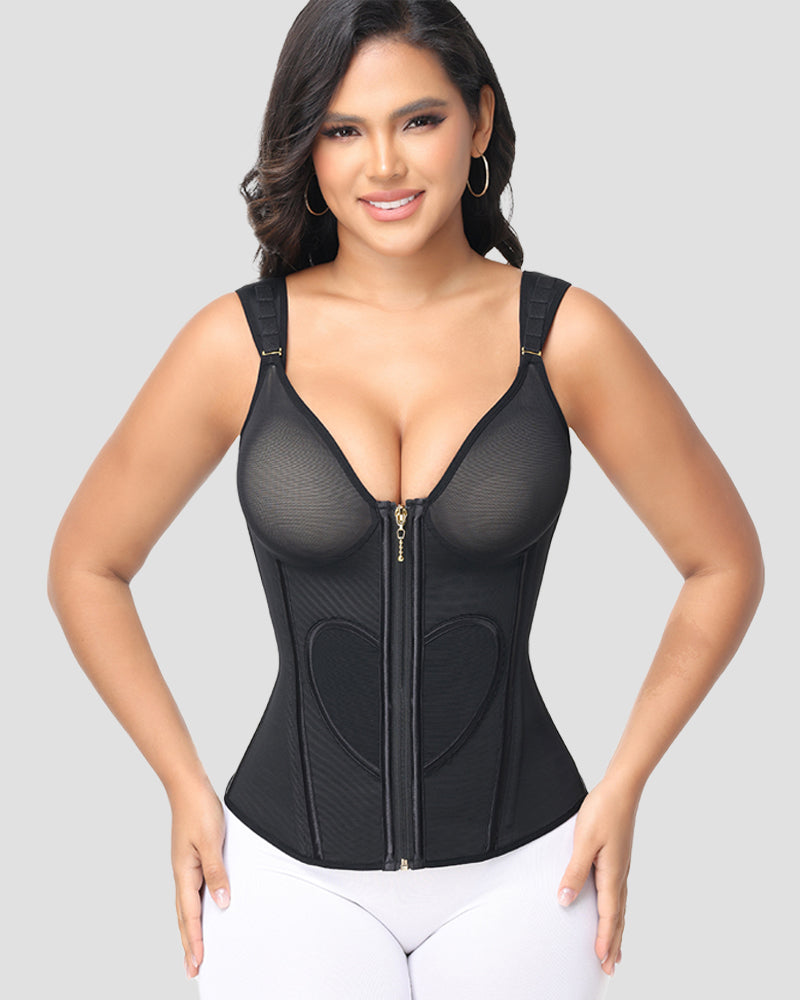 Shapshe Fajas Colombianas mit Breiten Trägern und Liebesmuster Bauchweg Taillentrainer