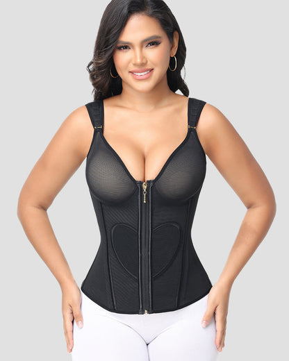 Shapshe Fajas Colombianas mit Breiten Trägern und Liebesmuster Bauchweg Taillentrainer