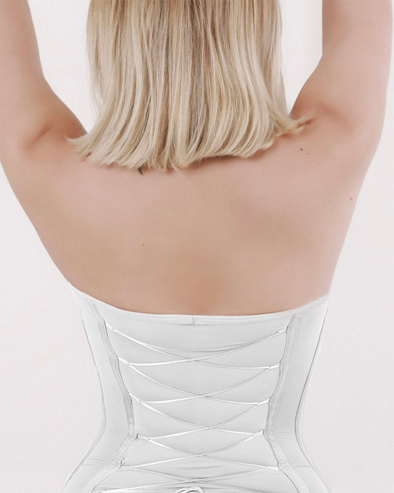 Shapshe® Nahtloser Skinny Bodys mit Sexy Schnürung am Rücken und Tanga