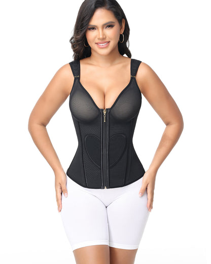 Shapshe Fajas Colombianas mit Breiten Trägern und Liebesmuster Bauchweg Taillentrainer